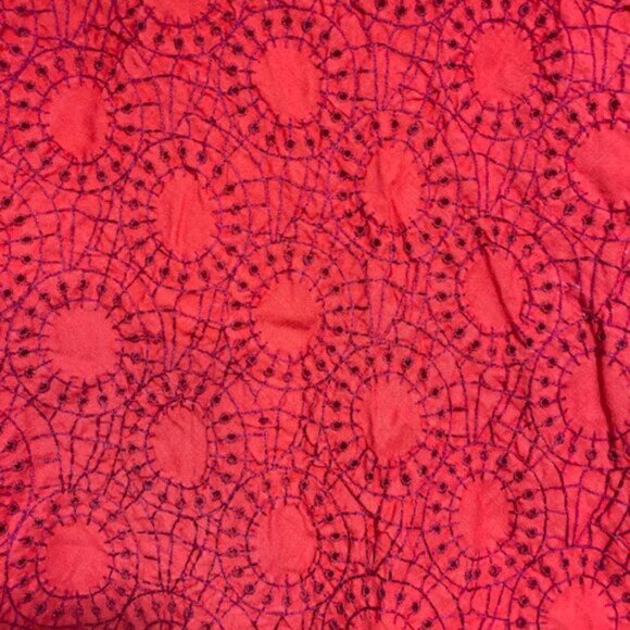 French Connection Red Embroidered A-Line Skirt – Size 6 - Picture 3 of 6